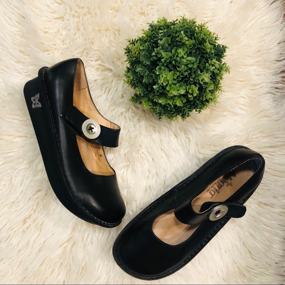 Alegria Black Comfort Orthopedic Nurse Sz 37 7/7.5